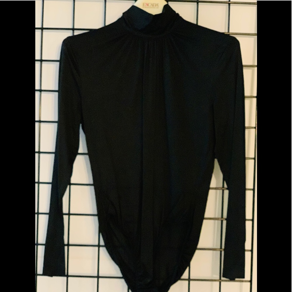 “HOST PICK” Vintage Escada Black Silk Bodysuit